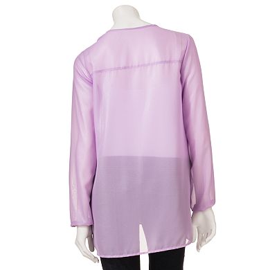 Mudd® Shimmer Chiffon Tunic - Juniors