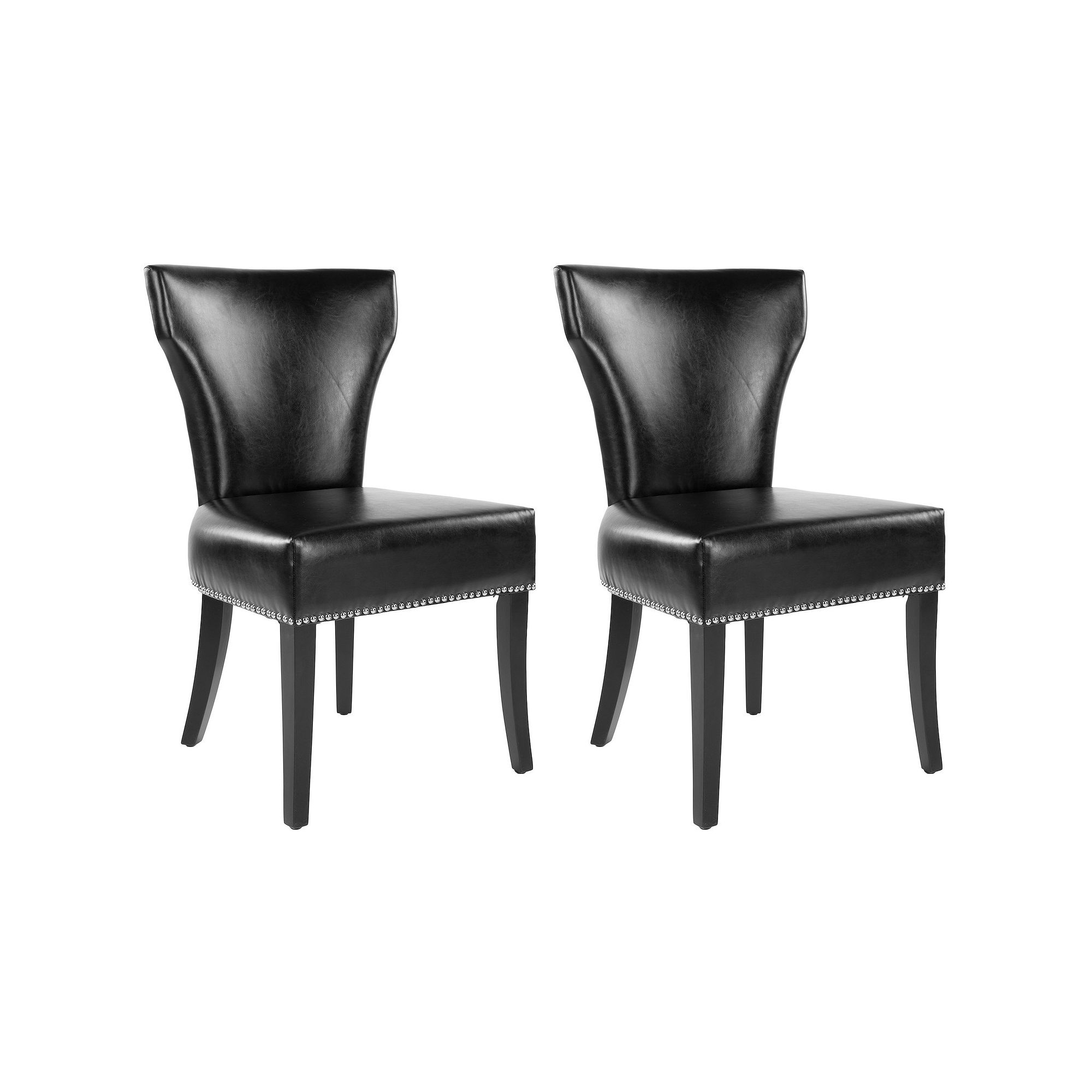 Safavieh 2-pc. Jappic Bicast Leather Side Chair Set, Black