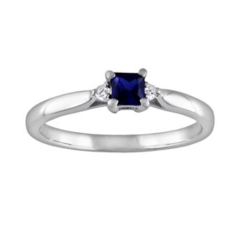 Stella Grace Sterling Silver Lab-Created Sapphire and Diamond Accent Ring