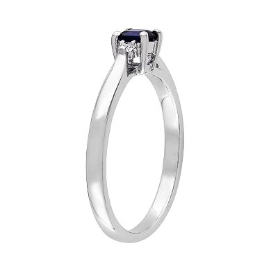 Stella Grace Sterling Silver Lab-Created Sapphire and Diamond Accent Ring