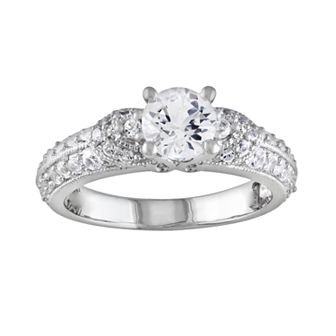 Stella Grace Sterling Silver Lab-Created White Sapphire Tiered Ring