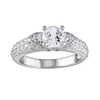 Stella Grace Sterling Silver Lab-Created White Sapphire Tiered Ring