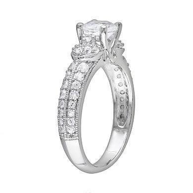 Stella Grace Sterling Silver Lab-Created White Sapphire Tiered Ring