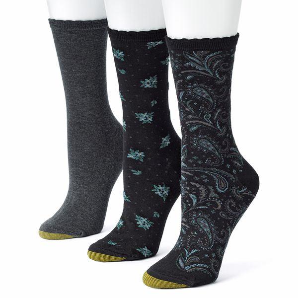 GOLDTOE 3-pk. Floral Crew Socks