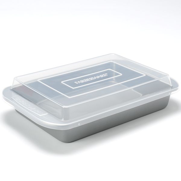 Mainstays 9 x 13 Nonstick Steel Cake Pan with Plastic Lid