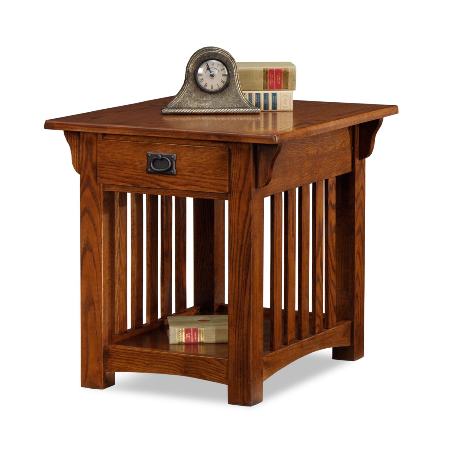 Leick Furniture Mission Chairside End Table – Russet Brown Solid Wood