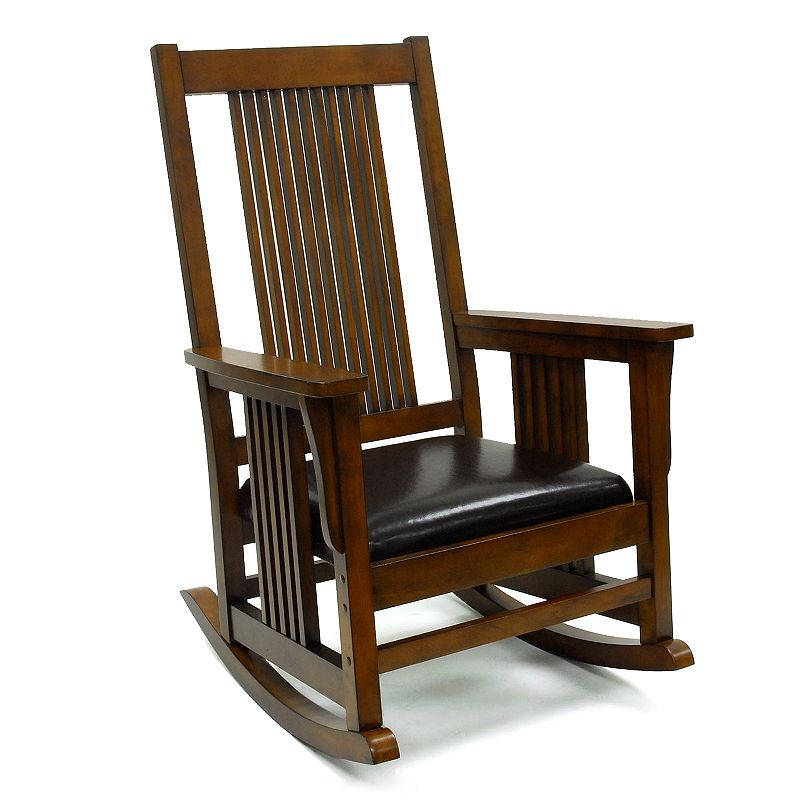 Carolina Cottage Mission Rocking Chair, Brown, Furniture