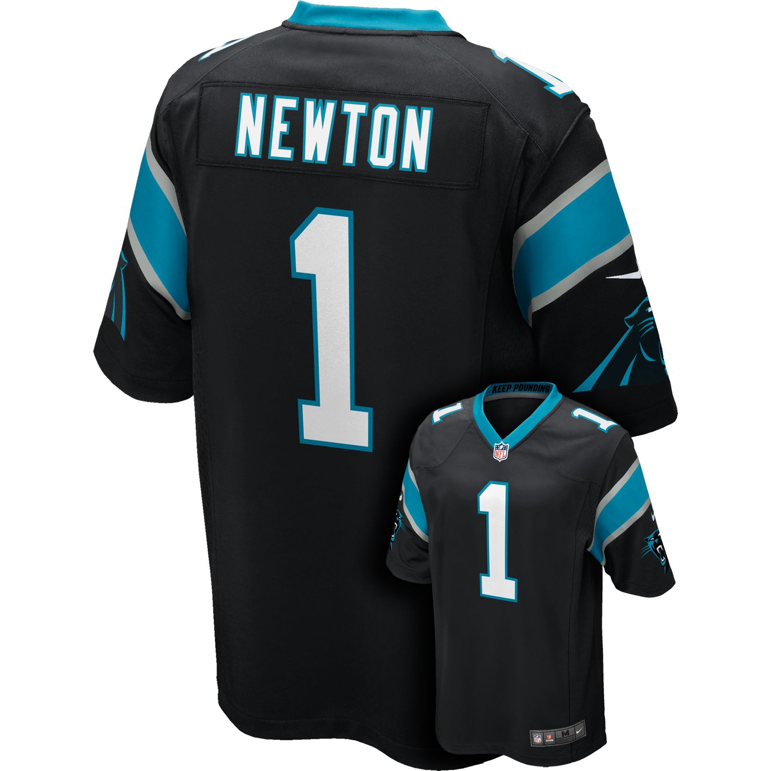 women's carolina panthers cam newton nike black game jersey