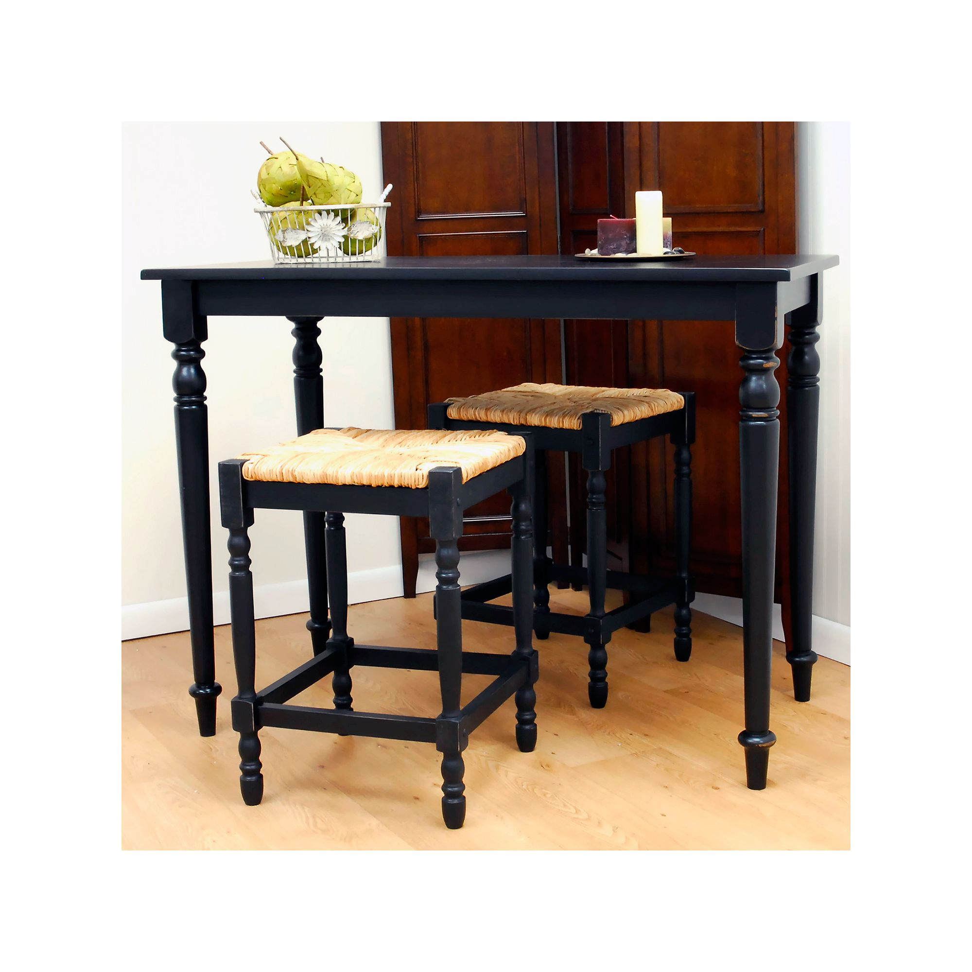 Carolina Cottage 3-pc. Hawthorne Bar Table Set, Black