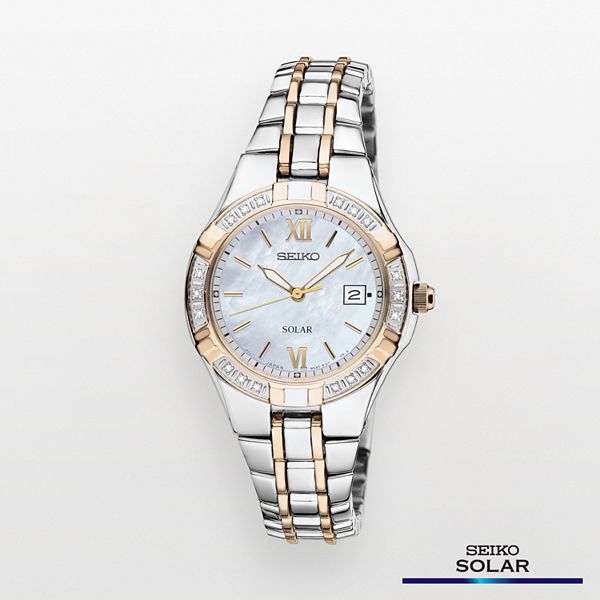 Seiko solar shop two tone