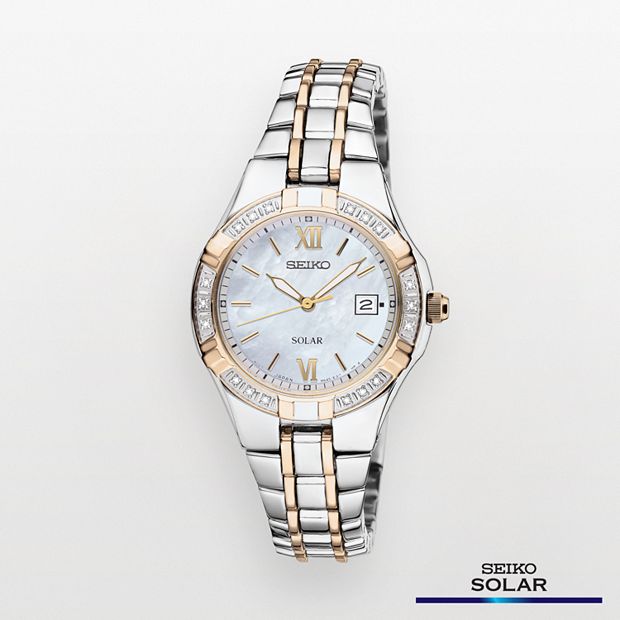 Seiko Women s Two Tone Stainless Steel Solar Watch SUT068