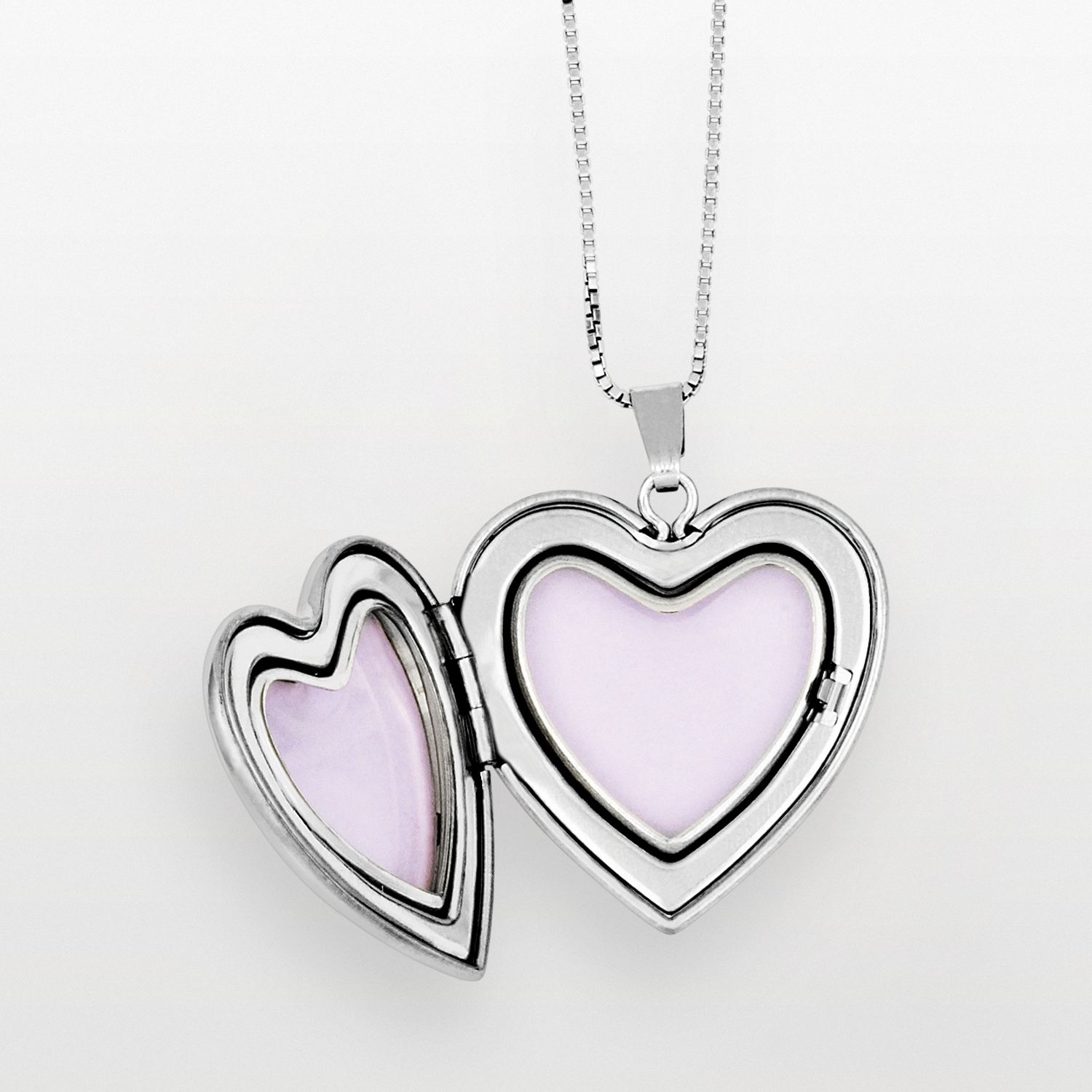Amour Sterling Silver Diamond Accent Heart Locket Pendant With 18" Chain – 0.06 Ct GHI I2-I3