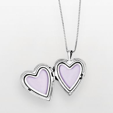 Sterling Silver Cross & Flower Heart Locket & Pendant Set