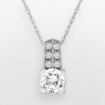 Oro Leoni 14k White Gold Cubic Zirconia Pendant