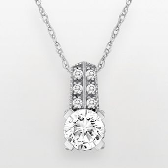 Oro Leoni 14k White Gold Cubic Zirconia Pendant