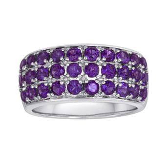 Oro Leoni Sterling Silver Amethyst Ring