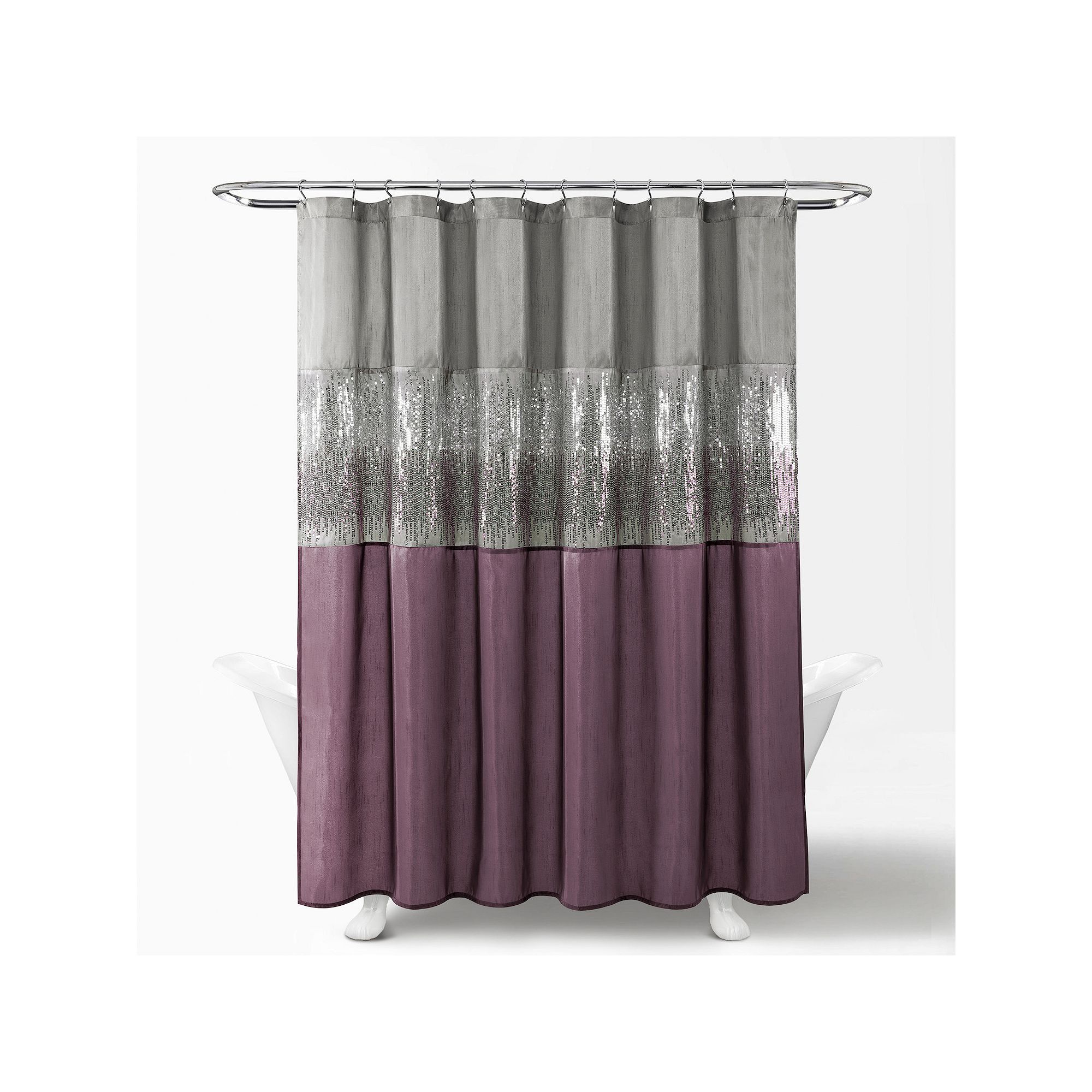 Lush Decor Night Sky Fabric Shower Curtain, Size: 72X72, Gray Purple