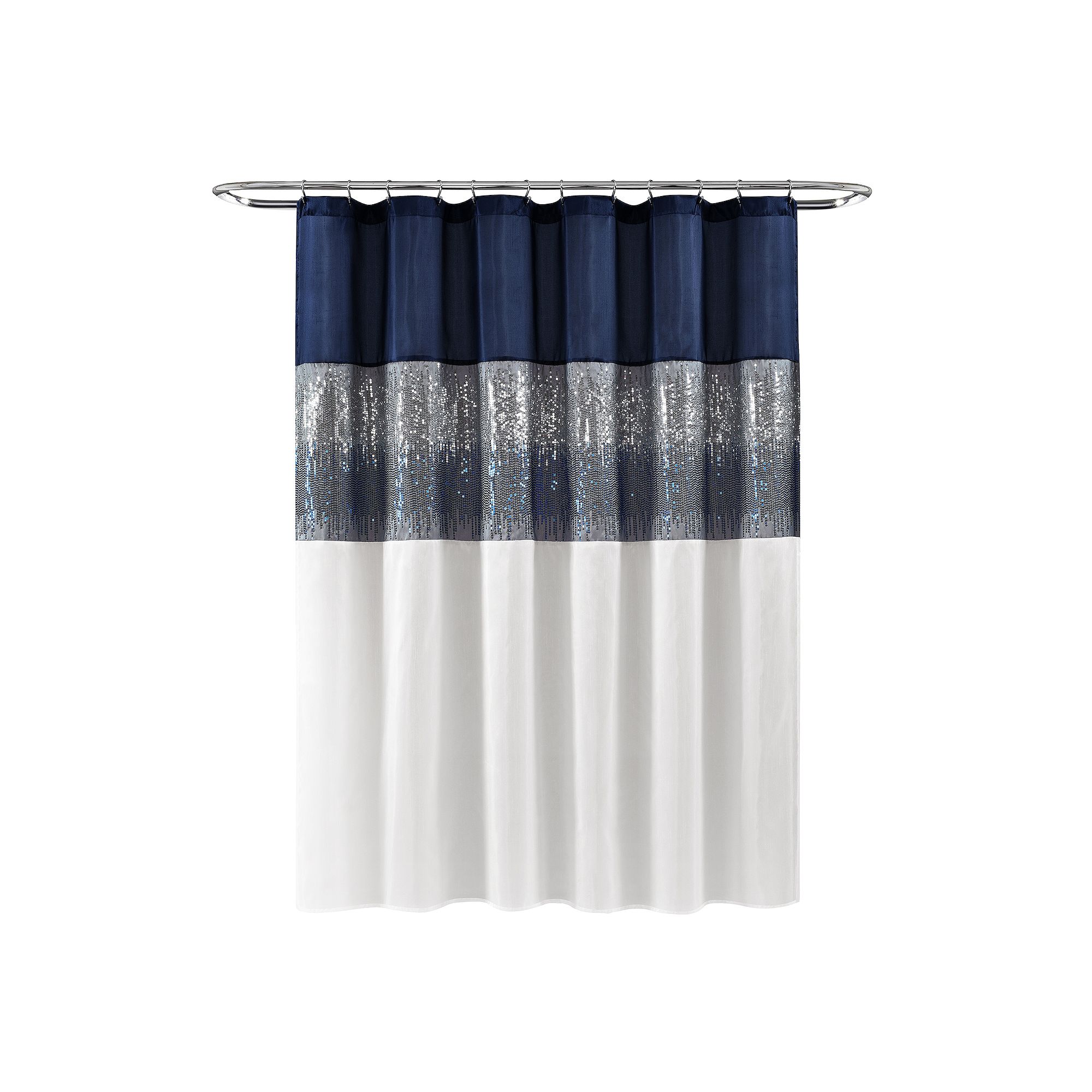 Lush Decor Night Sky Fabric Shower Curtain, Size: 72X72, Navy White