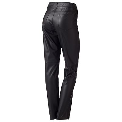 Dana Buchman Slim Straight Leg Faux Leather Pants