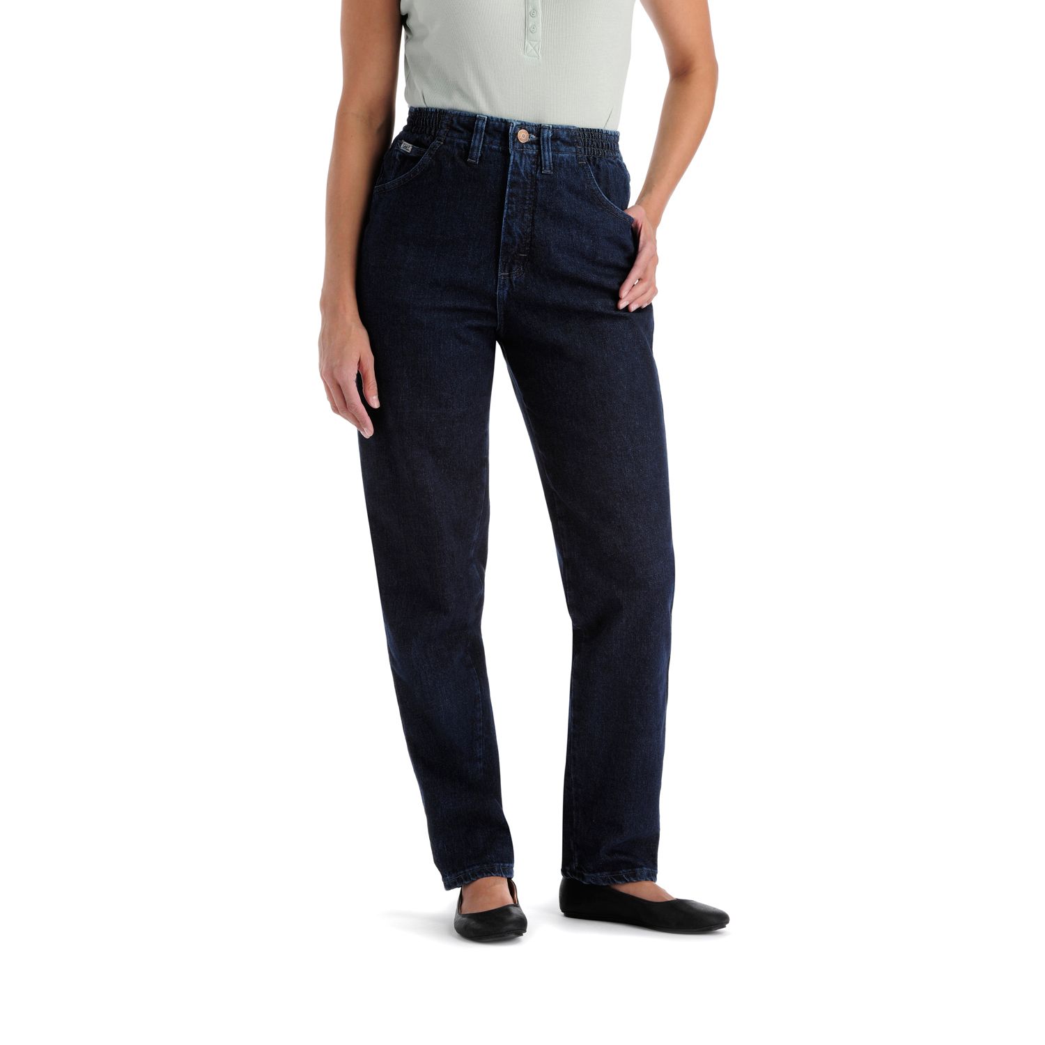 jeans with side elastic waist