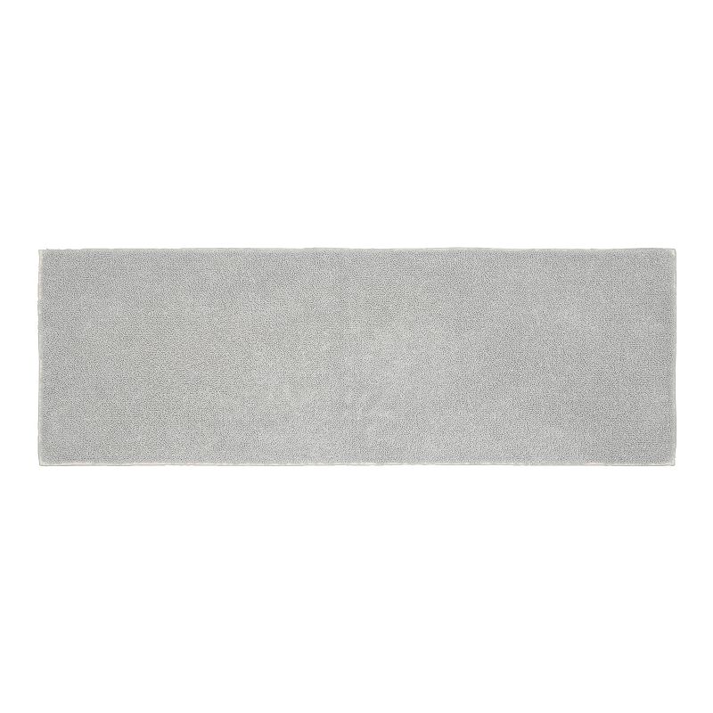 Garland Rug Queen Cotton 22 in. x 60 in. Washable Bath Rug Runner Platinum Gray