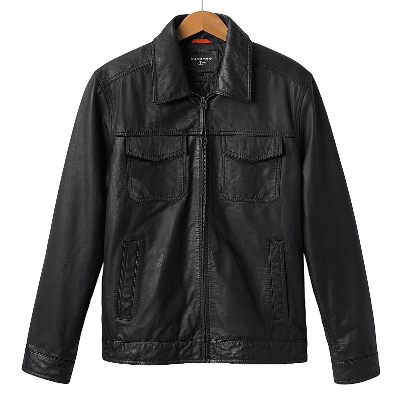 Men's Dockers® Leather Trucker Jacket