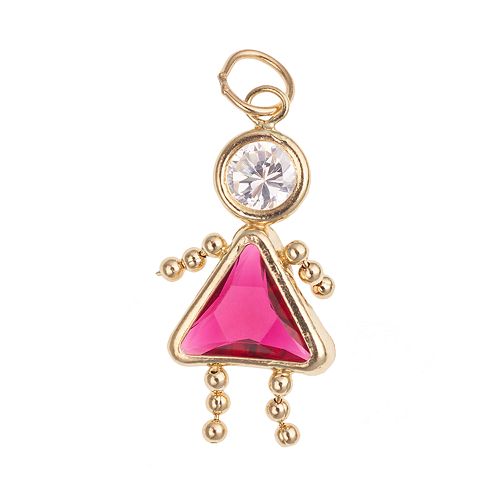 10k Gold Birthstone Babies Girl Charm