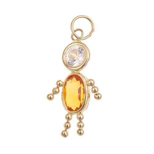 10k Gold Birthstone Babies Boy Charm