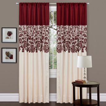Lush Decor Estate Garden Red Window Curtain Panel