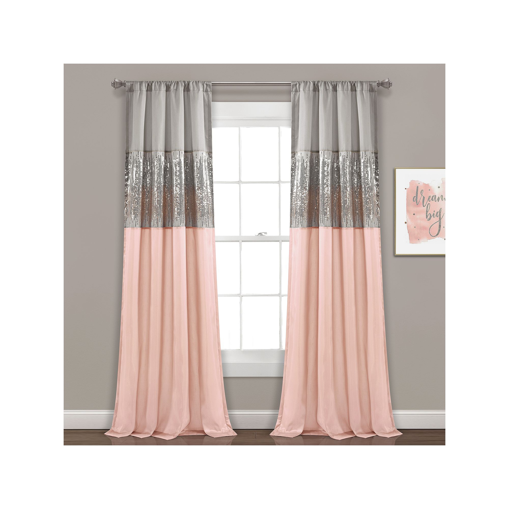 Lush Decor 1-pack Night Sky Window Curtain, Gray Blush
