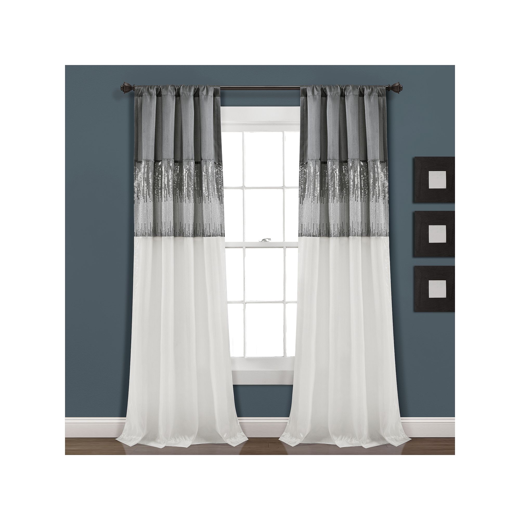 Lush Decor 1-pack Night Sky Window Curtain, Gray White