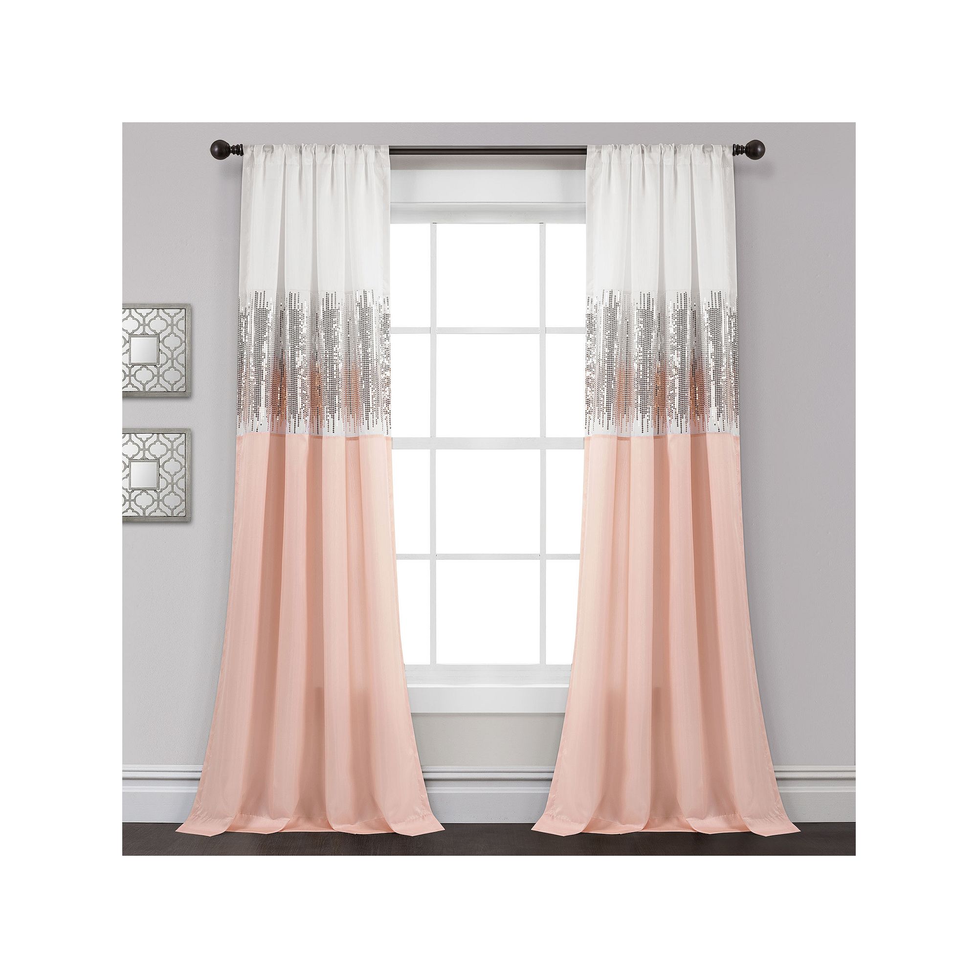 Lush Decor 1-pack Night Sky Window Curtain, White Blush