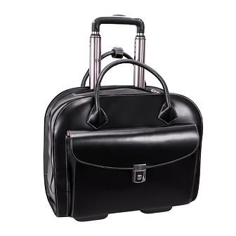 McKleinUSA Granville Leather 15-Inch Wheeled Laptop Briefcase