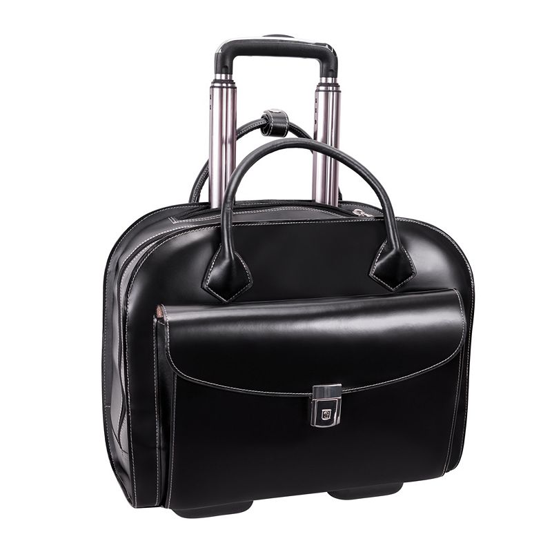 McKleinUSA Granville Leather 15-Inch Wheeled Laptop Briefcase,