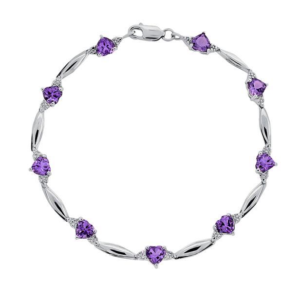 Fine Silver Bracelet, Friendship Bracelet, Diamond Bracelet, Amethyst Bracelet, 925 Sterling Silver Gemstone online Bracelet, Citrine Bracelet