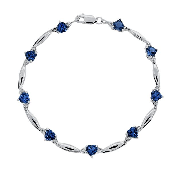 Lab-Created Sapphires Sterling Silver Bracelet