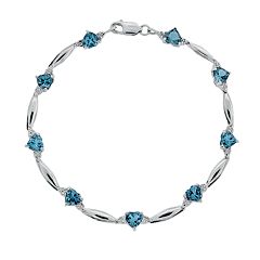 Bloom by Stella Grace Silver Heart Charm Toggle Bracelet