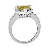 Gemminded Sterling Silver Citrine and Diamond Accent Heart Frame Ring