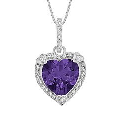 Purple Heart Love pendant necklace