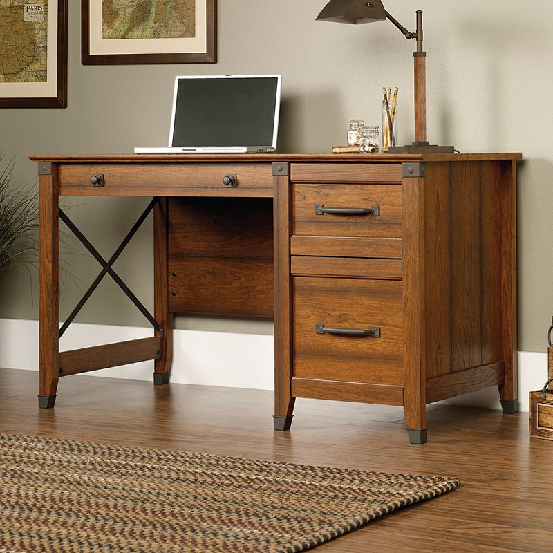93302499 Sauder Carson Forge Desk, Brown, Furniture sku 93302499