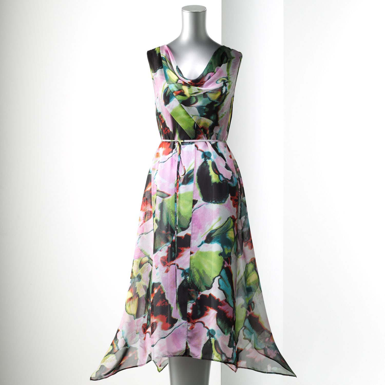 watercolor chiffon dress