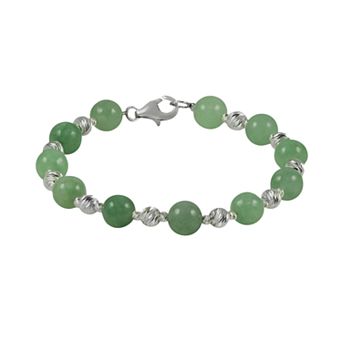 PearLustre by Imperial Sterling Silver Jade Bead Bracelet