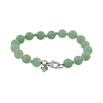 Sterling Silver Jade Bead Bracelet