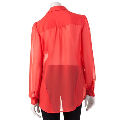 Candie's® Mixed Media Top - Juniors