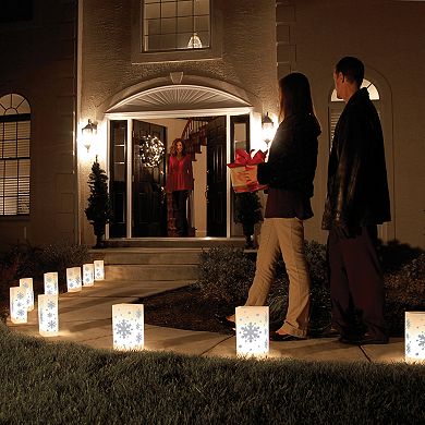 LumaBase 10-pk. Snowflake Electric Luminarias with Lumabases