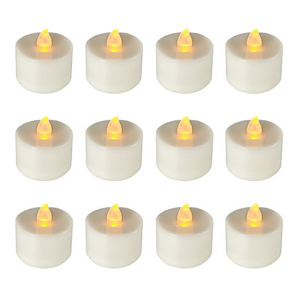 Led Flickering Flameless Votive Tea Lights Candles With Remote Control Set Of 12 