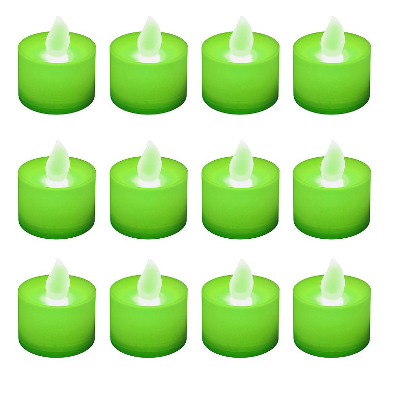 LumaBase 12-pk. Flameless LED Tealight Candles, Green