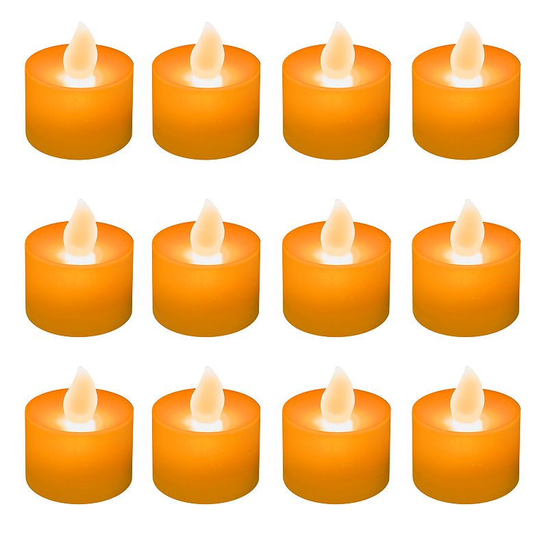 LumaBase 12-pk. Flameless LED Tealight Candles, Orange
