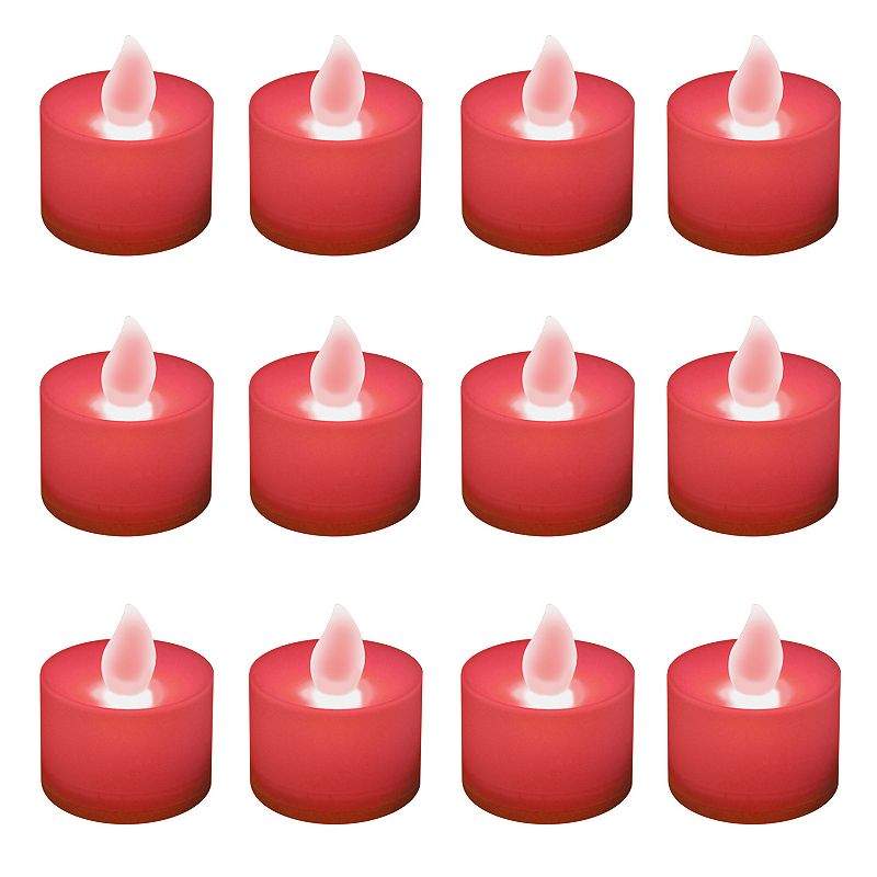 LumaBase 12-pk. Flameless LED Tealight Candles, Red