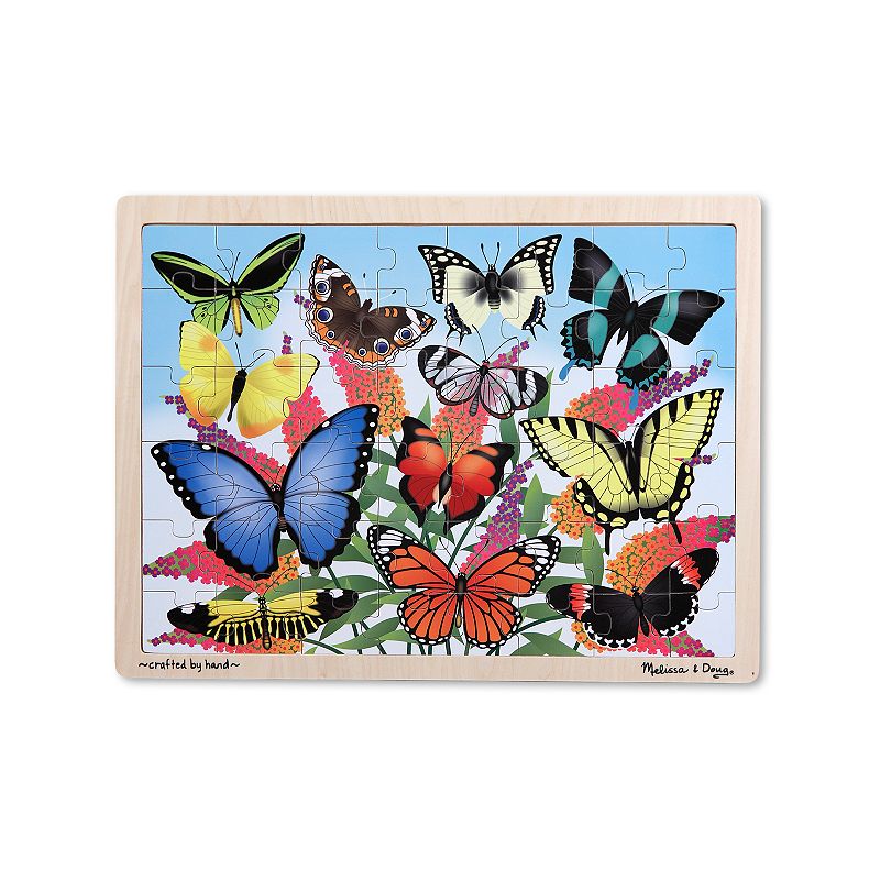 UPC 000772029100 product image for Melissa and Doug Butterfly Garden Wooden Jigsaw Puzzle, Multicolor | upcitemdb.com